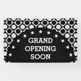 ドット&正方形&星/白黒+アイディア 横断幕