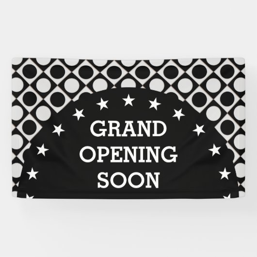 ドット&正方形&星/白黒+アイディア 横断幕 (横)