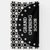 ドット&正方形&星/白黒+アイディア 横断幕 (縦)