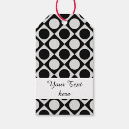 ドット&正方形/白黒+アイディア ギフトタグ