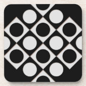 ドット&正方形/白黒+アイディア コースター (正面)