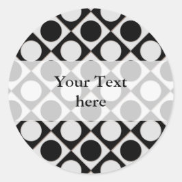 ドット&正方形/白黒+アイディア ラウンドシール