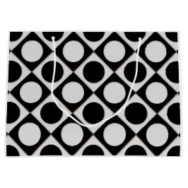 ドット&正方形/白黒+アイディア ラージペーパーバッグ