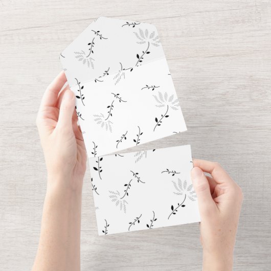 ドット、雪のドリフト オールインワン招待状 (貼ってはがせる)