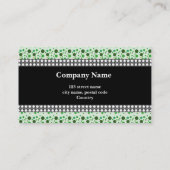 ドット、黒、白、緑 名刺 (裏面)