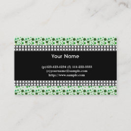 ドット、黒、白、緑 名刺