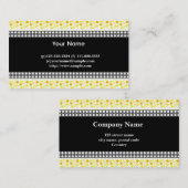 ドット、黒、白、黄色 名刺 (正面/裏面)