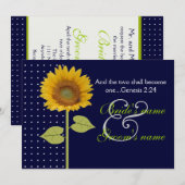 ドット sunflower 3 ウェディング 招待状 (正面/裏面)