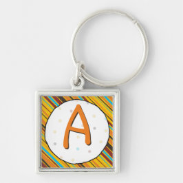 ドット'n'のストライプMonogram Keychain キーホルダー