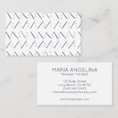 ドットnダッシュ幾何モダン水色パターン 名刺 (正面/裏面)