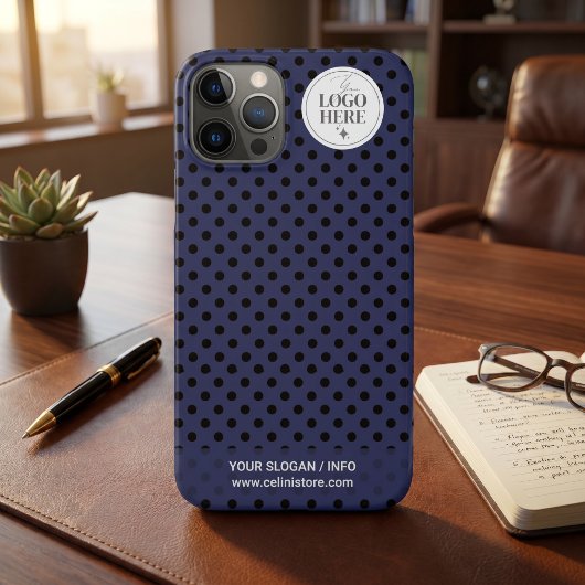 ドットtoドットミニマリストネイビービジネスロゴと名前 Case-Mate iPhoneケース