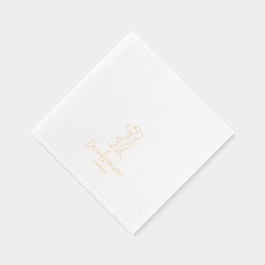 ドッパーソナライズされたグダシュント結婚ペット金ゴールド 箔ナプキン (右)
