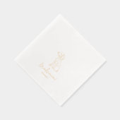 ドッパーソナライズされたグプードルイラストレーション結婚ズ金ゴールド 箔ナプキン (右)