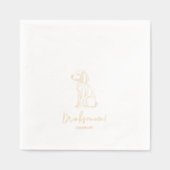 ドッパーソナライズされたグプードルイラストレーション結婚ズ金ゴールド 箔ナプキン (正面)