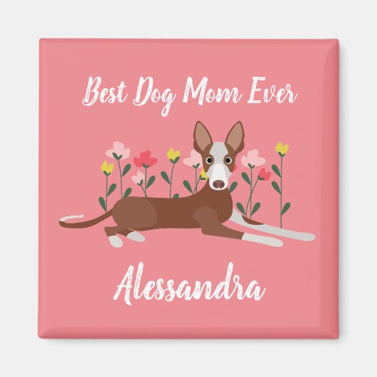 ドッパーソナライズされた最高のグ母ポデコピンクフローラ マグネット (正面)