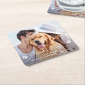 ドッモダンク愛犬ペットの写真ドリンク結婚 スクエアペーパーコースター (アングル)