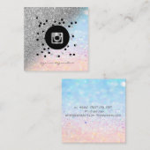 ドッモダンツシルバーグリッター《写真》ぼけ味イングラデーションスタグラム スクエア名刺 (正面/裏面)