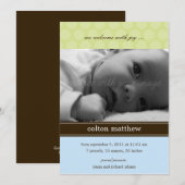 ドッモダント生誕の告知-青 案内状 (正面/裏面)