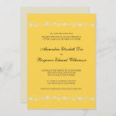 ドッモダント&ストロー結婚式招待状（黄色） 招待状 (正面/裏面)