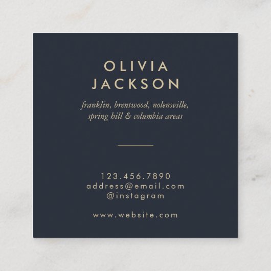 ドッモダンミニマルグシッターのトレーナー犬シッター スクエア名刺 (裏面)