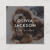 ドッモダンミニマルグシッターのトレーナー犬シッター スクエア名刺 (正面)