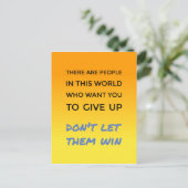 ドッ与えプ前向き姿勢感動的引用文 ポストカード (スタンド正面)