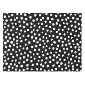 ドッ名門私立校風のトモダン白黒アニマルプリント点 テーブルクロス (正面(横))