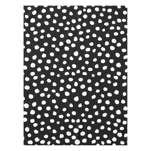 ドッ名門私立校風のトモダン白黒アニマルプリント点 テーブルクロス (正面)