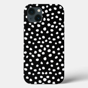 ドッ名門私立校風のトモダン白黒アニマルプリント点 iPhone 13ケース