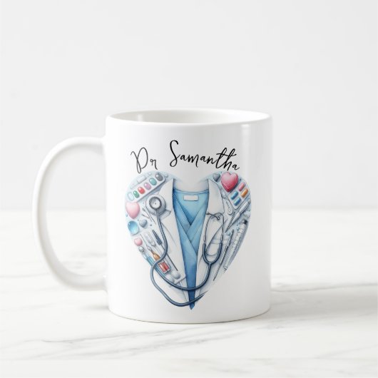ドッ最高のク・エバー医師のコート コーヒーマグカップ (左)