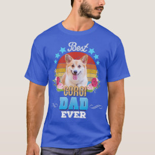ドッ最高のグパパエバーCorgiフローラレトロ父デイロー Tシャツ