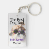 ドッ最高のグパパシーズー(犬)トゥットノファーザスデイカスタム文字 キーホルダー (裏面)