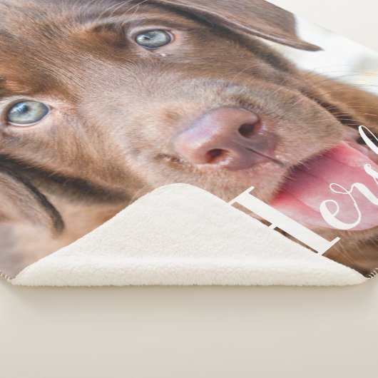 ドッ最高のグパーソナライズされたペットラブラドール子犬の写真 シェルパブランケット (3/4)