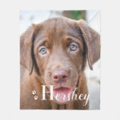 ドッ最高のグパーソナライズされたペットラブラドール子犬の写真 フリースブランケット (正面)