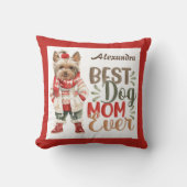 ドッ最高のグママ常に水の色のヨークシャーテリア赤カスタムい クッション (正面)