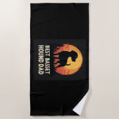 ドッ最高のグ父親のパパ-ヴィンテージバスセットハウンドTシャツ ビーチタオル (正面)