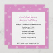 ドッ色彩の鮮やかトピンク白結婚式招待状 招待状 (正面/裏面)