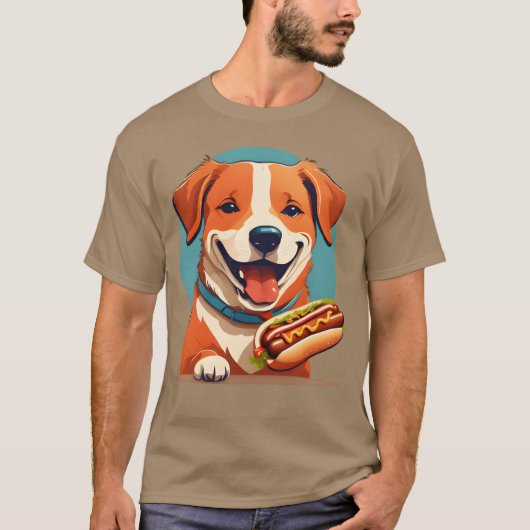 ドッ食べクホットドッグ家族の少女 Tシャツ (正面)