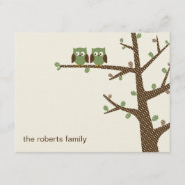 ドティフクロウツインズサンキューカード招待状 サンキューカード