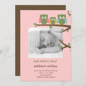 ドティ·フロールズ·ベイビー·ガール·バース·アナウンス 案内状 (正面/裏面)