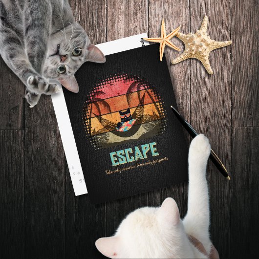 ドデークールム猫のトロピカルエスケープ ポストカード