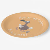 ドドおもしろい鳥のパーソナライズされた誕生日 ペーパープレート (アングル)