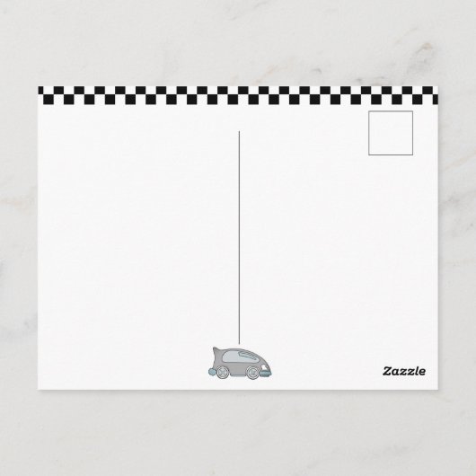 ドドドレースの道路の少年写真の誕生日ありがとう ポストカード (裏面)