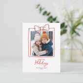 ドドルハンドドロードボウのクリスマスフォトホリデーポスト シーズンポストカード (スタンド正面)