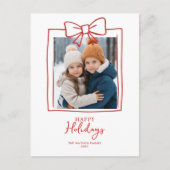 ドドルハンドドロードボウのクリスマスフォトホリデーポスト シーズンポストカード (正面)