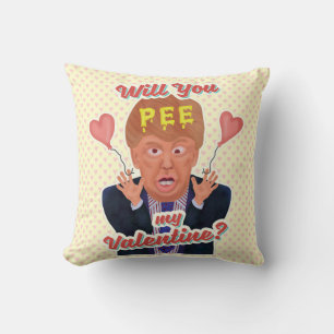 ドナおもしろいルド・トランプ・バレンタイン・デー・ピー・テープ・ジョーク クッション