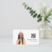 ドナお洒落ットユニコーンレディーフードケータリングQRコード 名刺 (スタンド正面)