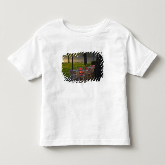 ドナウ川沿いのダイニングテーブルと椅子、 トドラーTシャツ (正面)