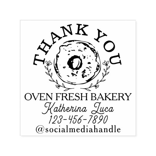 ドナッエレガントトサンキューネームベーカリー セルフインキングスタンプ (デザイン)