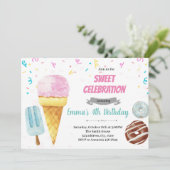 ドナッツアイスクリームパーティー 招待状 (スタンド正面)